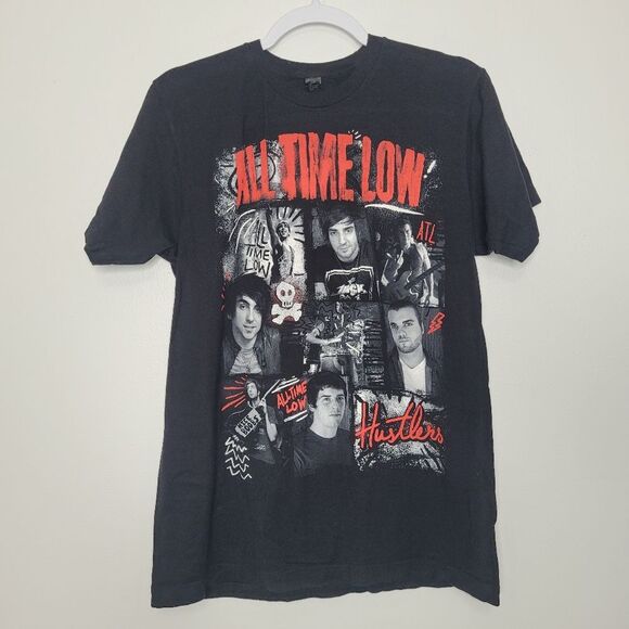 All time low emo scene graphic front black red short sleeve shirt size medium - Picture 1 of 5